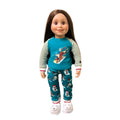 girl doll wearing slippery slope pyjamas