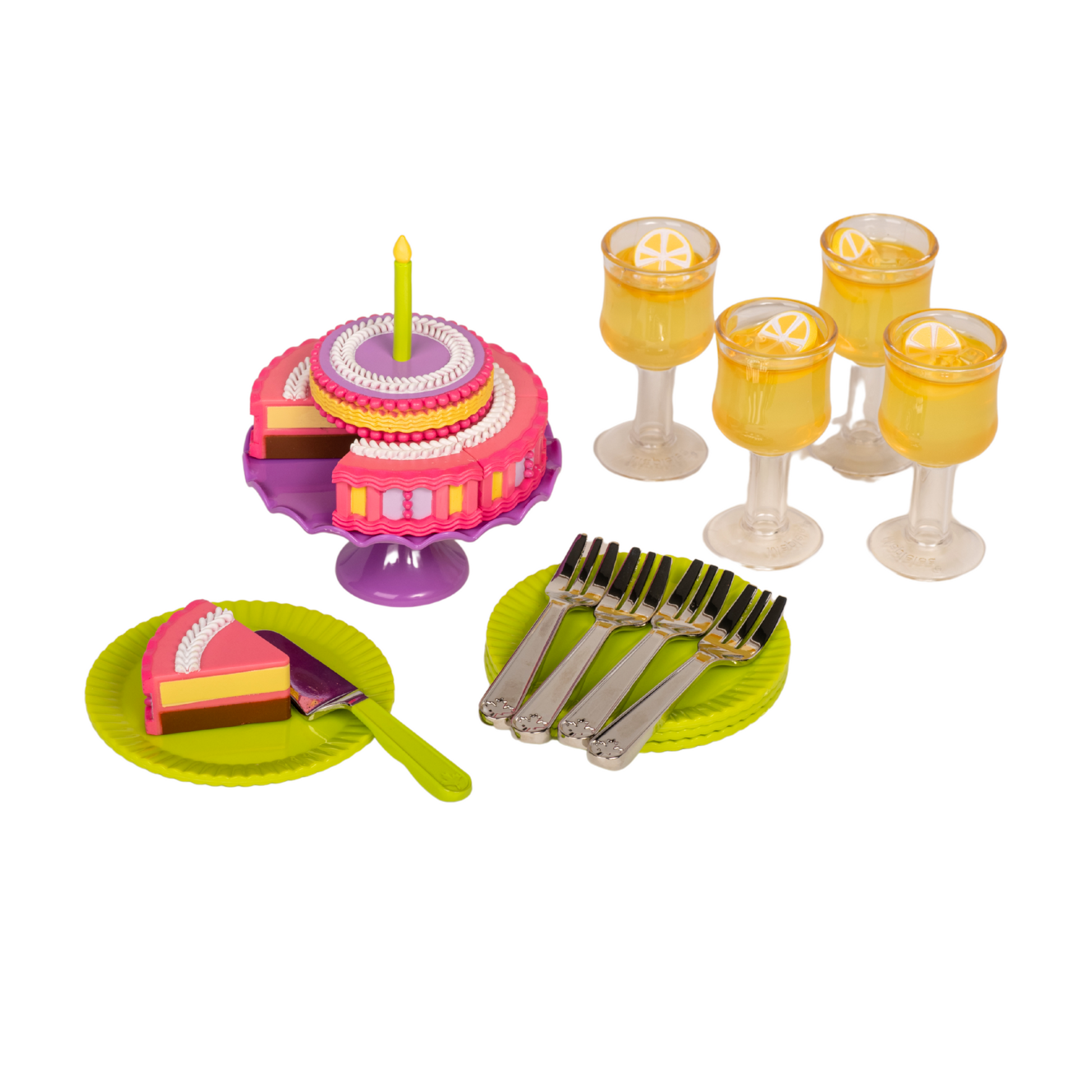 Glass of Lemonade on table for 18-inch Dolls