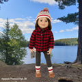 Canadian Maplelea doll wearing moccasins with KM96 Northern spirit outfit