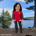 Slip-on boots look great with Canada jacket worn by 18-inch doll.