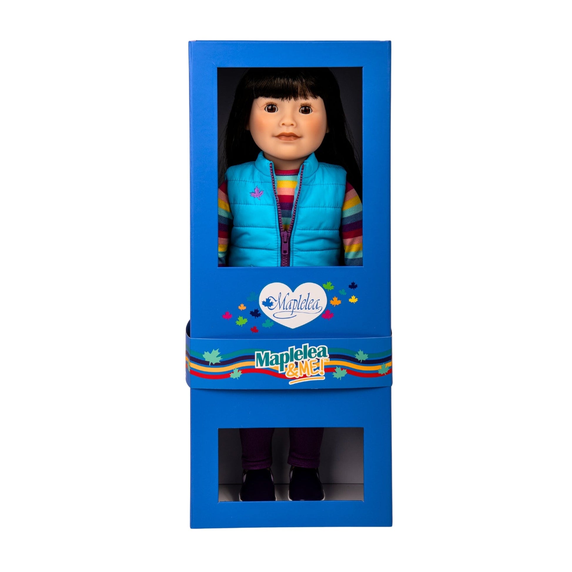 Canadian Girl 18-inch Doll with curly black hair, dark skin and brown eyes
