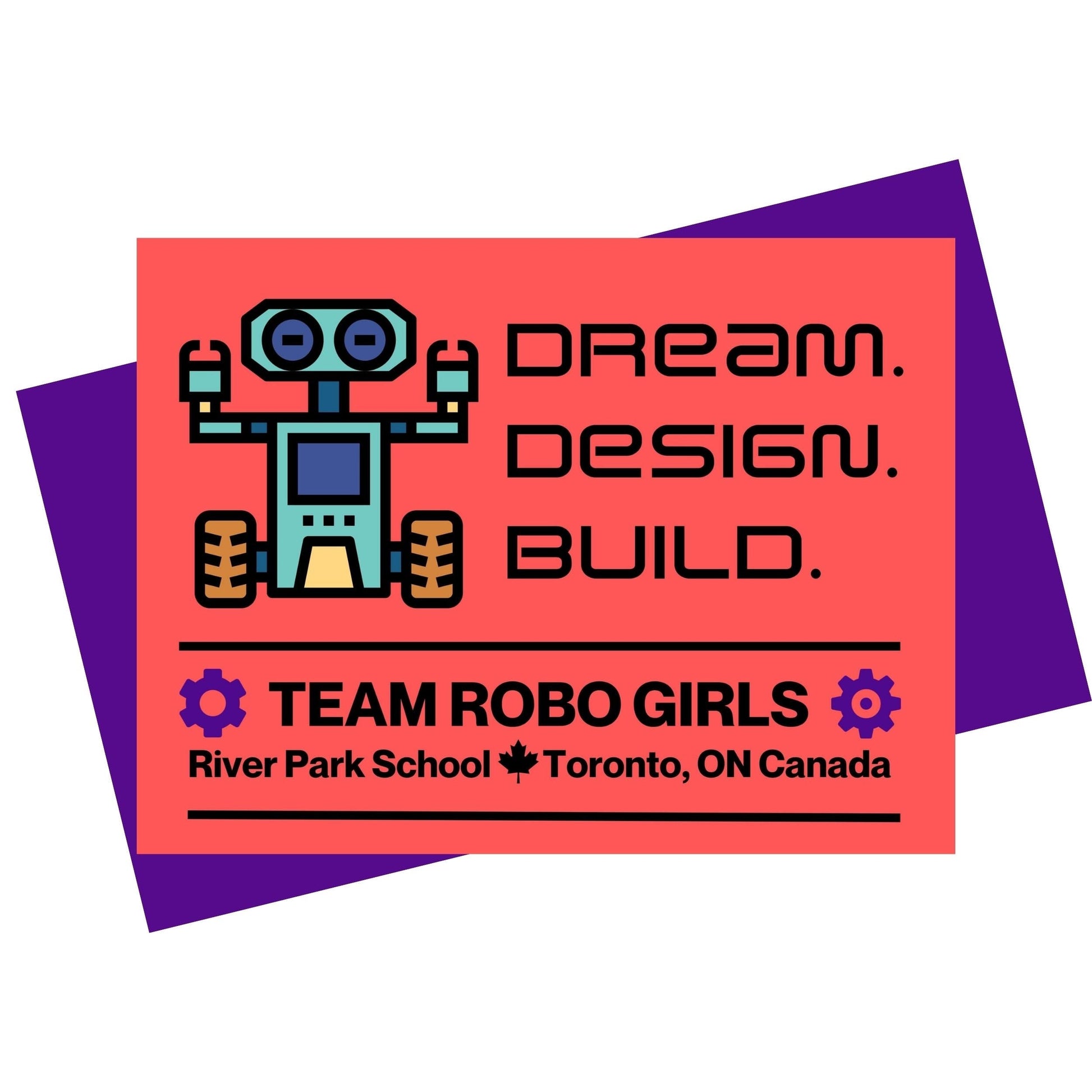 Logo for robotics competition team shirt for Canadian Girl doll and her all girls team
