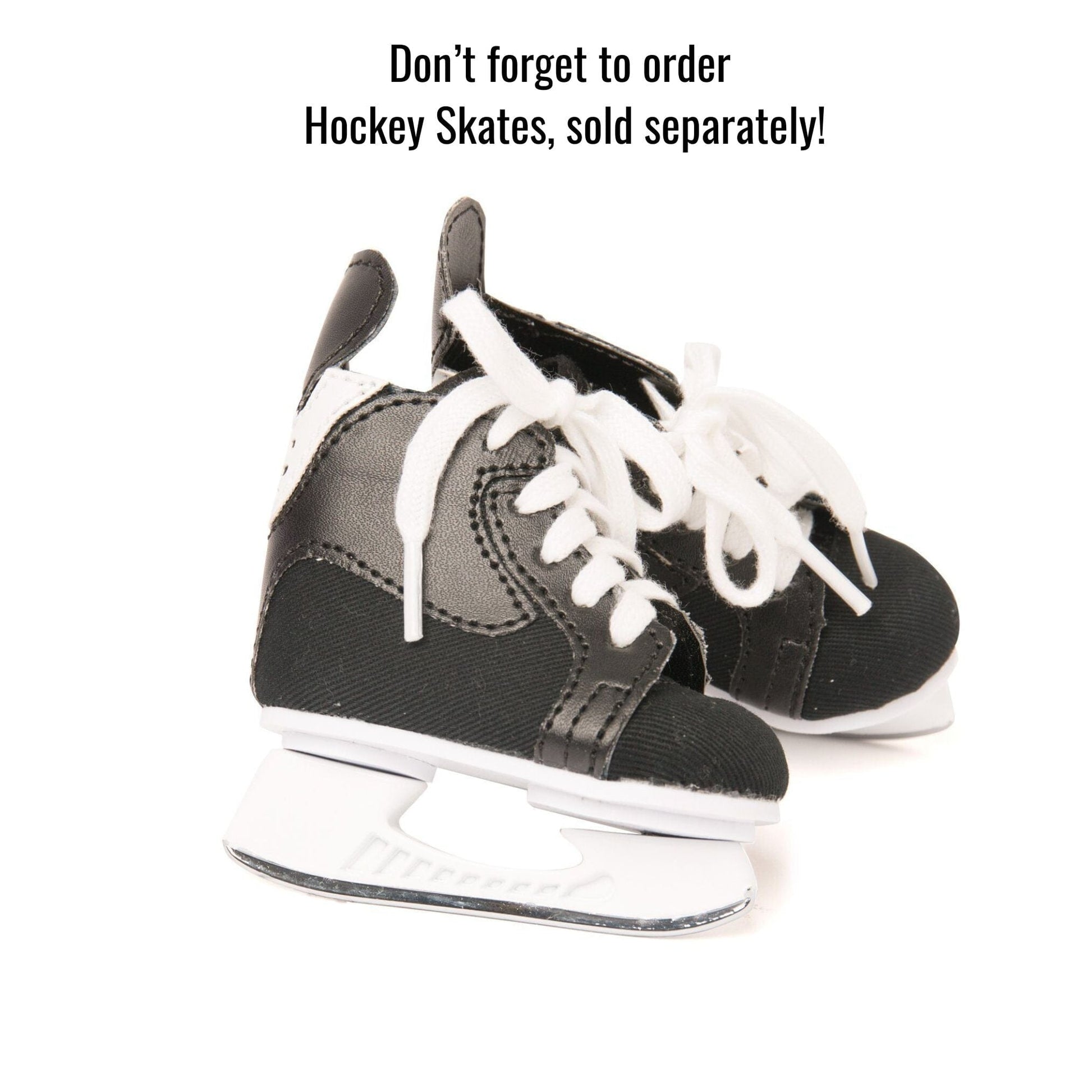 Hockey skates for 18-inch dolls. Great for boy dolls and girls dolls.