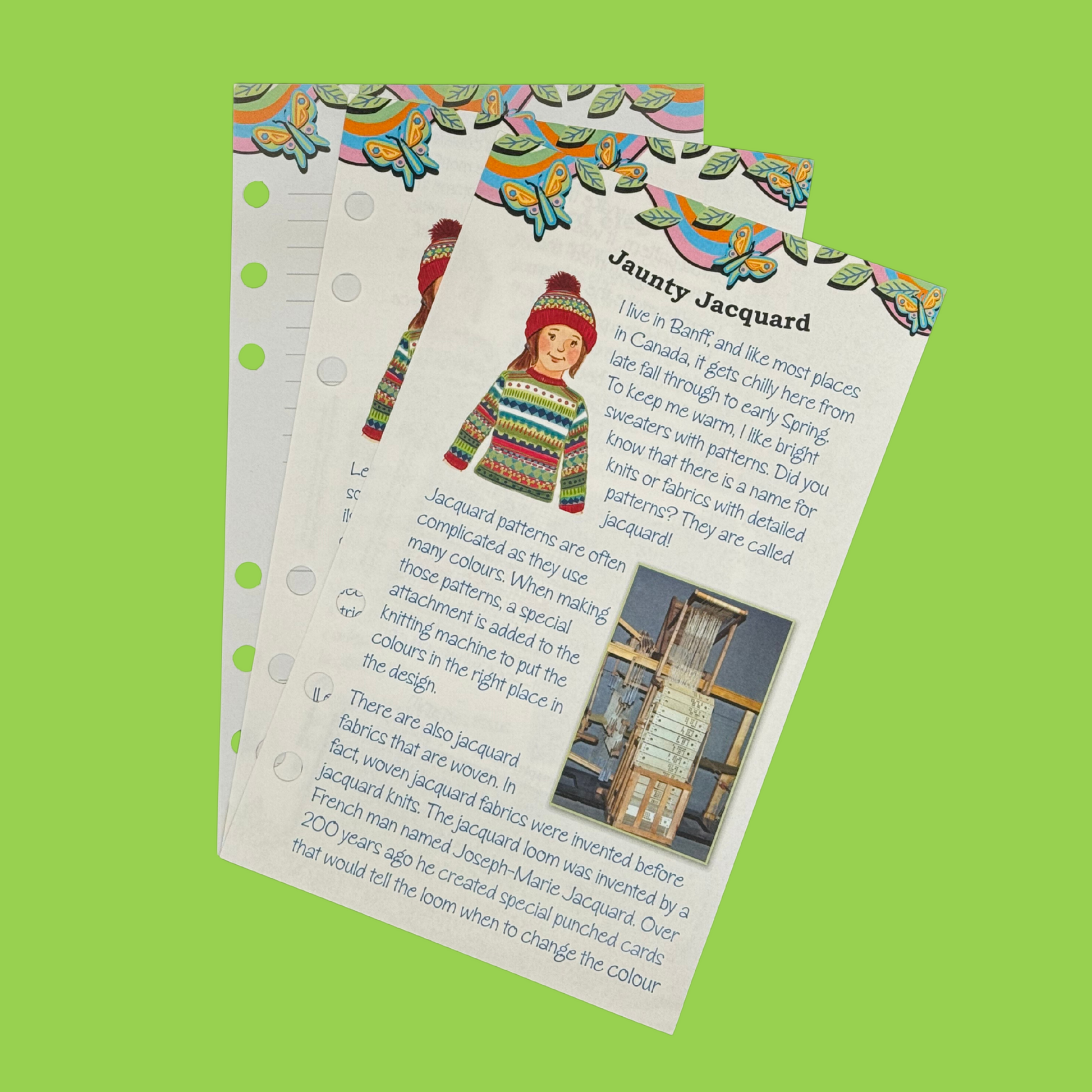 jaunty jacquard journal pages