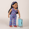 alexi in her weekend away set with included suitcase