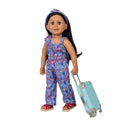 alexi in her weekend away set with included suitcase