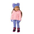 KB44-Prairie Plush Jacket Set on Maplelea Brianne doll with Boots cute hat mitts