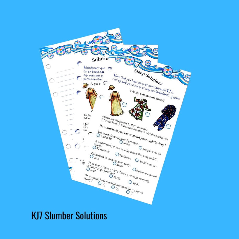 XKJ7 Slumber Solutions JOURNAL PAGES