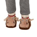 close up of moose slippers