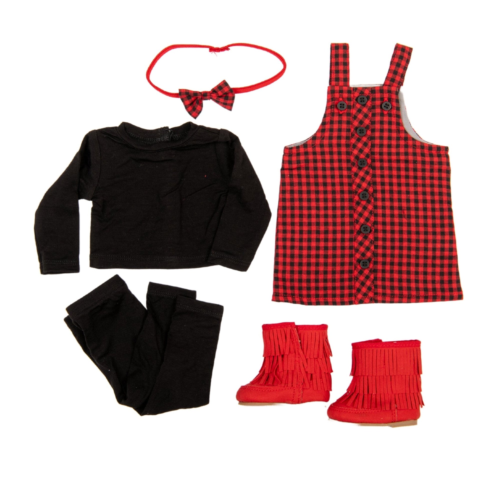 flat components shot of all the pieces of the rural roots dress set