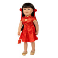 18-inch doll wearing lunar new year outfit set