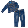 Blue denim jacket and jeans set for 18-inch dolls.