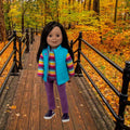 Maplelea&ME! doll with black brown hair, brown eyes, and medium dark skin