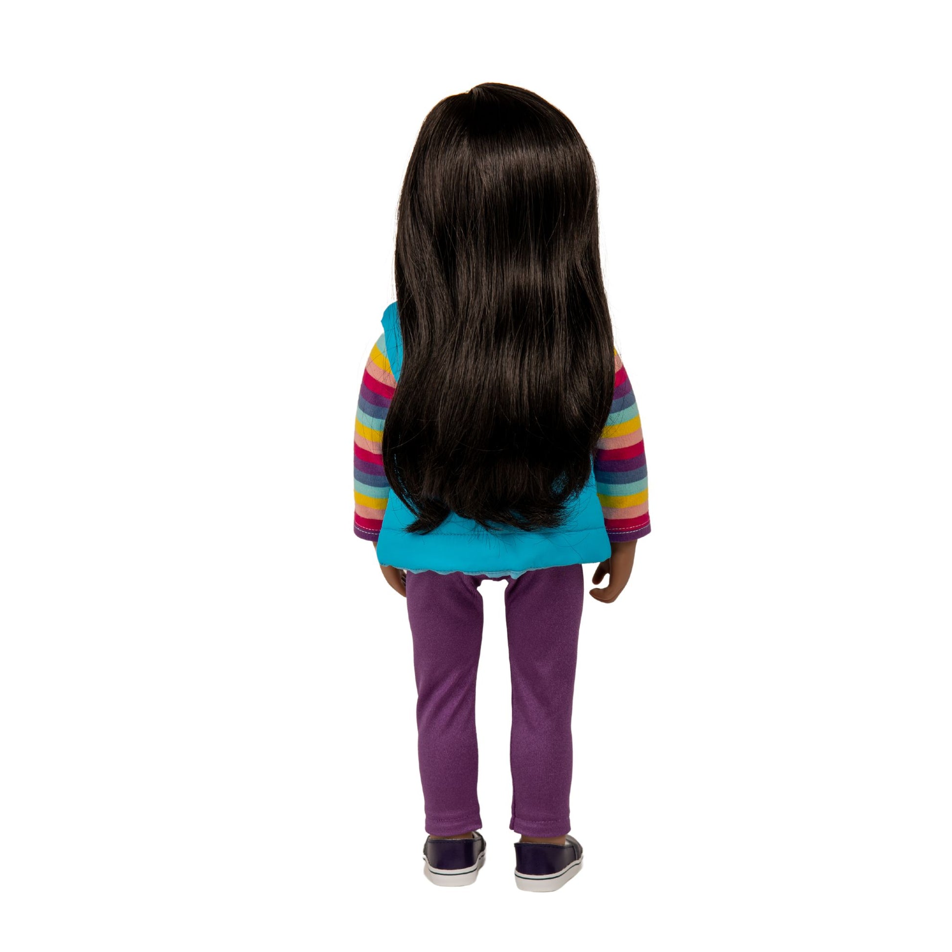 Maplelea&ME! doll with black brown hair, brown eyes, and medium dark skin