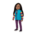 Maplelea&ME! doll with black brown hair, brown eyes, and medium dark skin