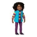 18-inch Girl Doll with curly black hair, dark skin and brown eyes