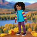 18-inch Girl Doll with curly black hair, dark skin and brown eyes