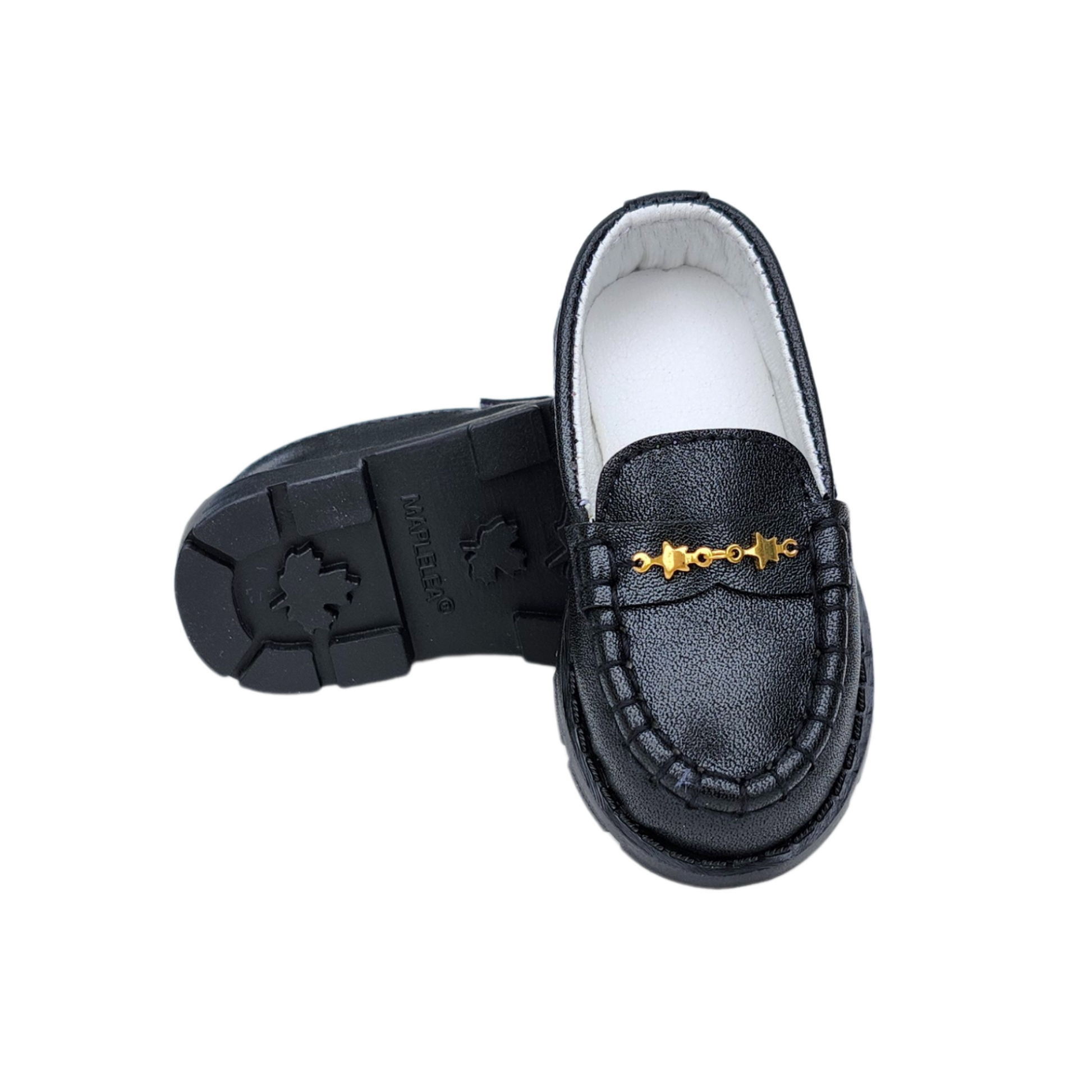 black penny loafers for dolls like Maplelea, OG and American dolls.