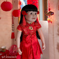 18-inch doll wearing lunar new year outfit set