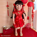 18-inch doll wearing lunar new year outfit set