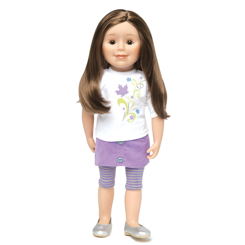 KMF18 Maplelea Friend 18 inch doll with long brown hair, light skin, brown eyes