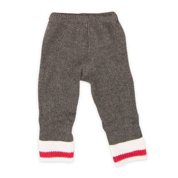 XKM96 Grey heather leggings with red & white stripe
