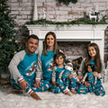 whole family dressed in slippery slope pjs