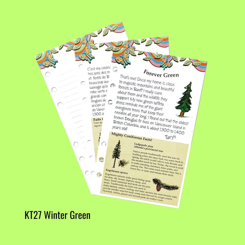KT27 Winter Green Journal Pages