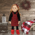 18-inch doll wearing the rural roots dress set