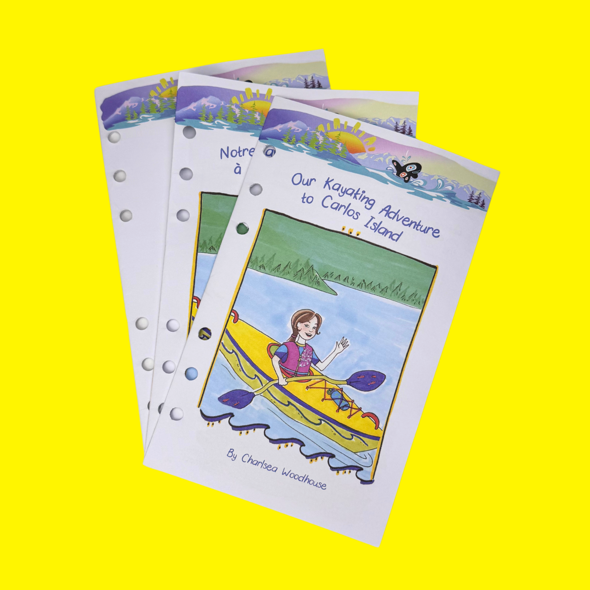 Maplelea's kayak set 16-page story journals in french english an a blank one too!