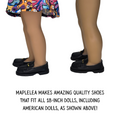 Maplelea footwear fits all 18-inch dolls including american girl dolls.