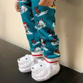 close up of polar bear slippers