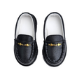 Kensington chunky black loafers with gold star chain