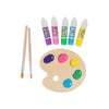 Painter's pallette, 2 paint brushes and 5 pretend paint tubes for 18 inch dolls
