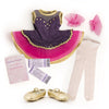 Everything needed for a ballerina including dress, tights ballet slippers, program and tickets. Fits all 18 inch dolls.