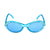 Doll sunglasses with aqua frames decorated with sparkly diamonds