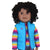 Maplelea 18 inch Black doll with short curly black-brown hair, dark skin and brown eyes 