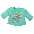 Maplelea 18 inch doll Taryn's green butterfly graphic t-shirt.
