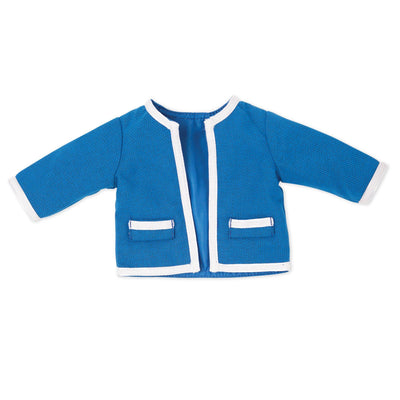 Blue jacket with white trim fits all 18 inch dolls