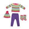 warm winter sweater tuque and matching socks for 18-inch doll with leggings