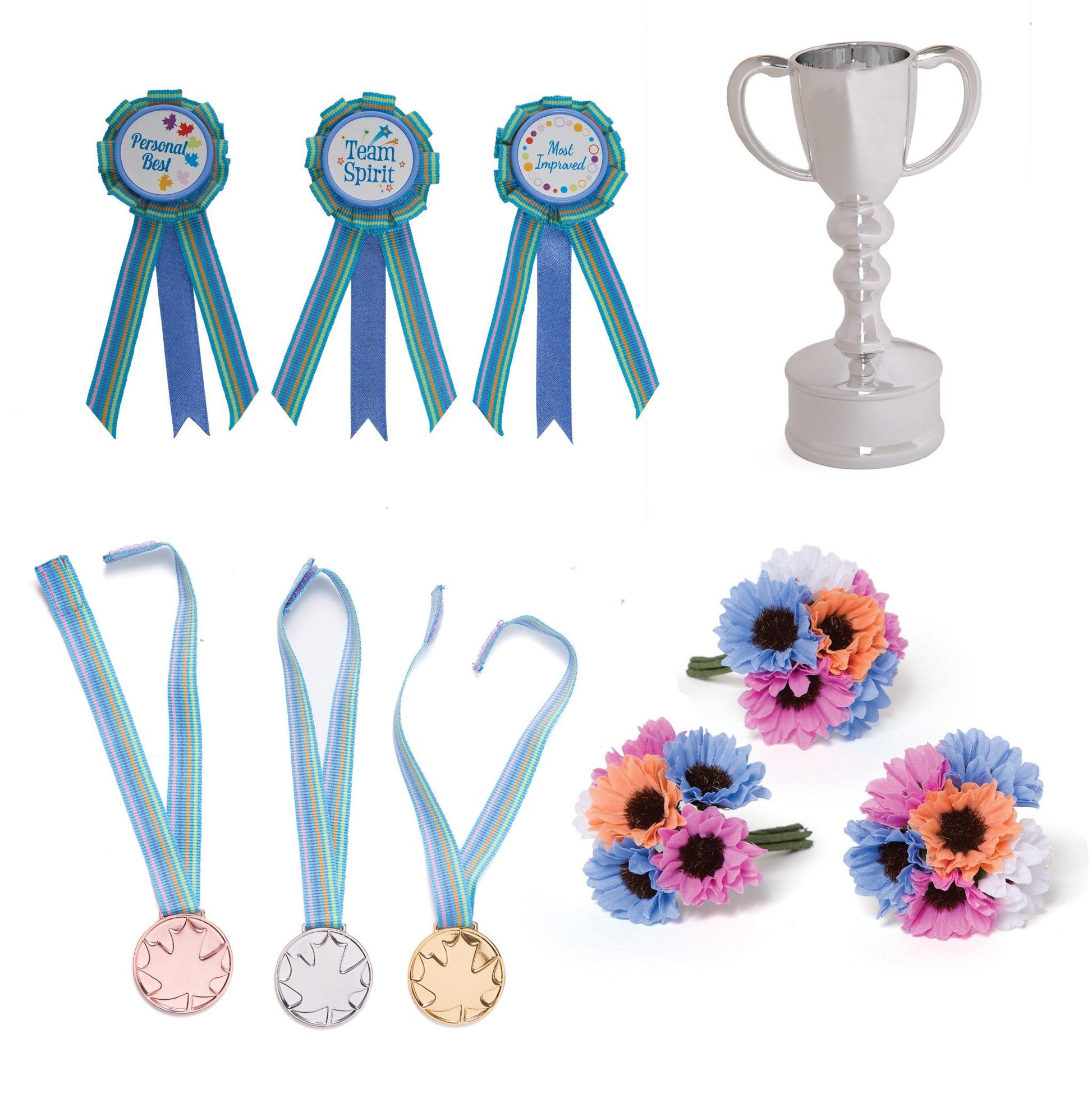 ribbons, awards, trophy and flowers for your doll competitions, races and achievements.