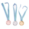 winner's circle gold, silver and bronze medals for all 18-inch dolls.