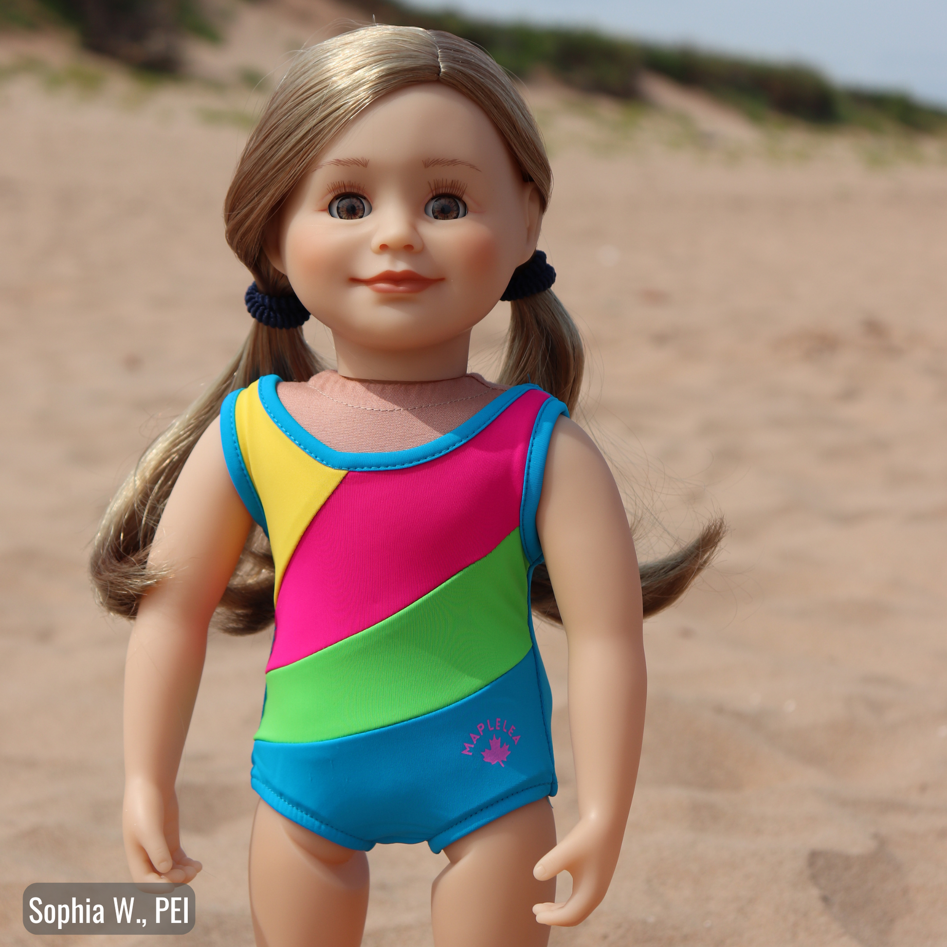 user generated content of 18-inch doll wearing jump in the lake swimsuit