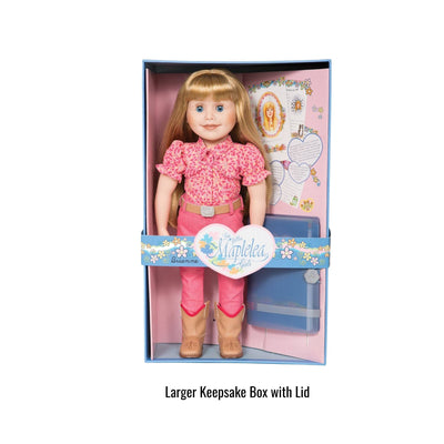 Brianne doll shown in an open box that comes with a lid