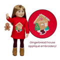 Felted gingerbread ornament included with Maplelea's Christmas doll outfit