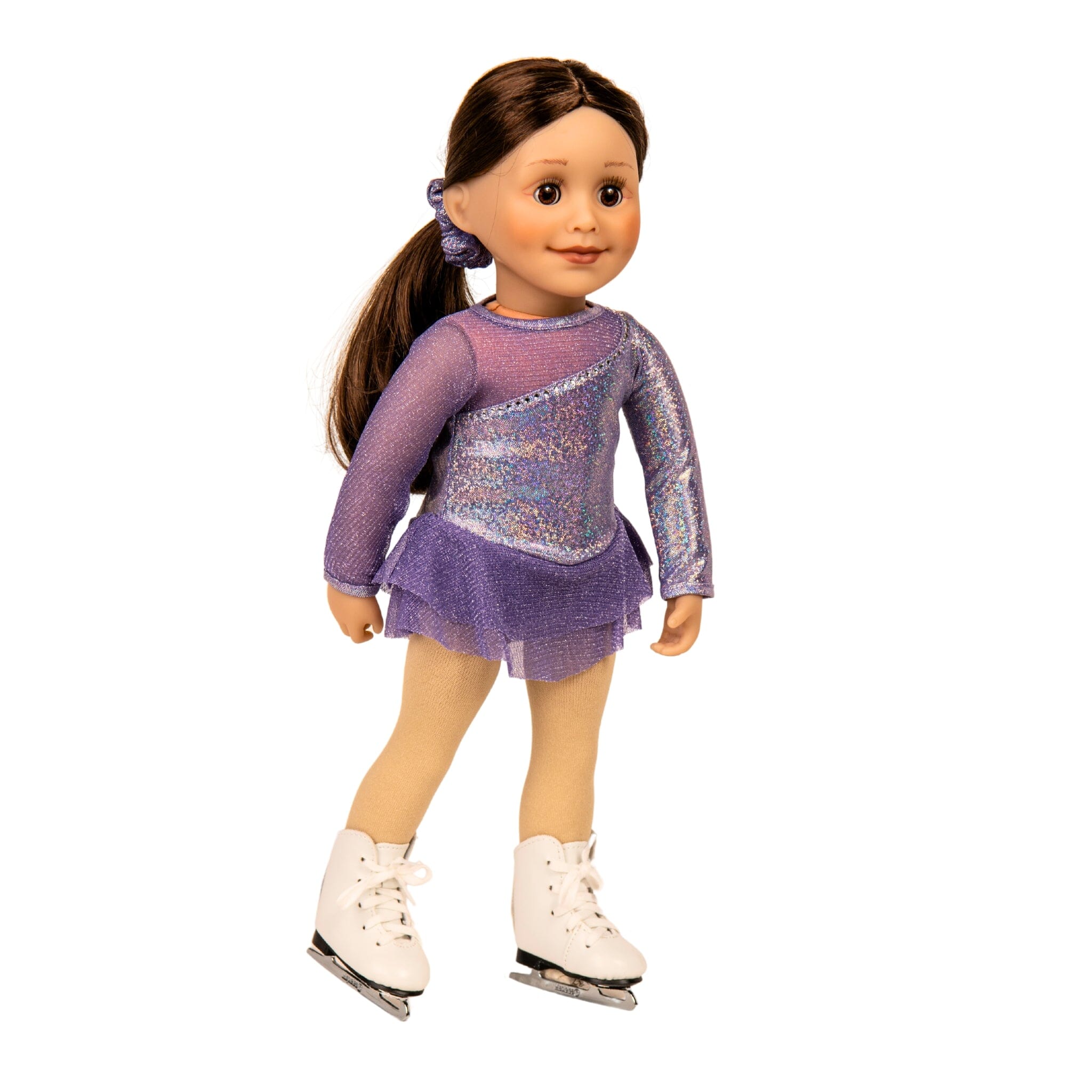 Maplelea Ice Crystal Figure Skating Dress Tights Scrunchie for 18 inch dolls