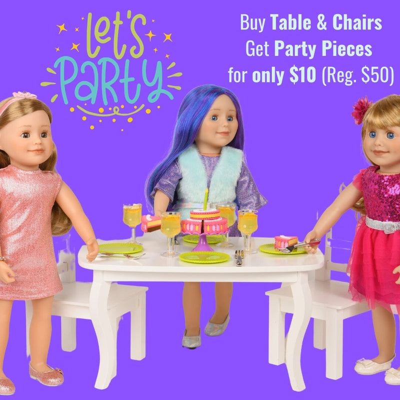 Wooden table for 18-inch dolls like Maplelea or American girl