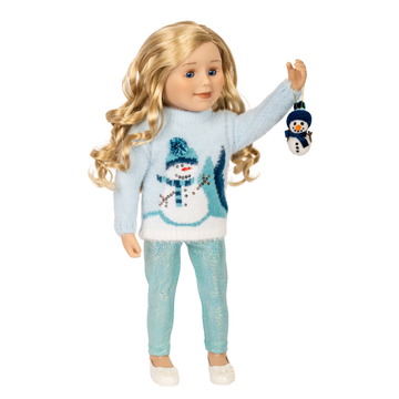 Ensemble chandail Bonhomme de neige avec ornement pour poupées de 46 cm