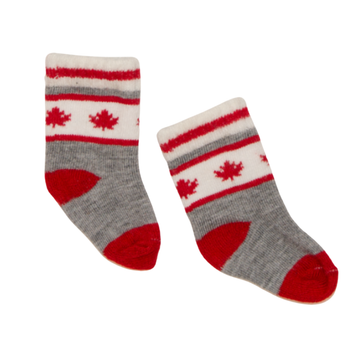 XKM297 Socks - Canada Maple Leaf Socks | 18 Inch Doll Accessories