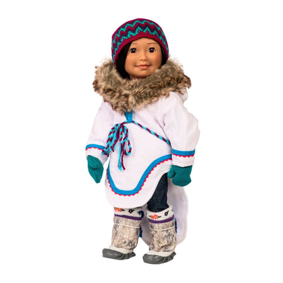 Arctic Hat & Mitts - Traditional Inuit Style Hat for 18-Inch Dolls